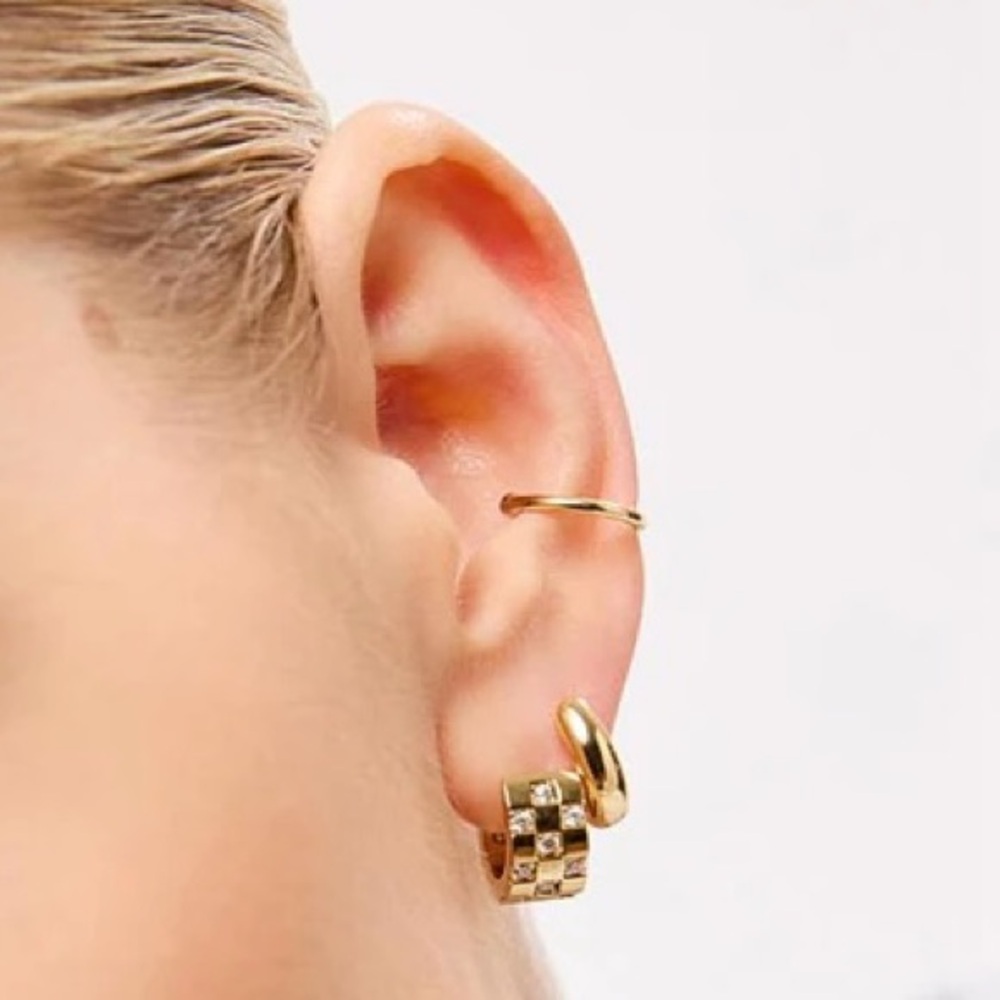 Ana Luisa Simple Ear Cuff, Sterling Silver & Dipped in 14K Solid Gold